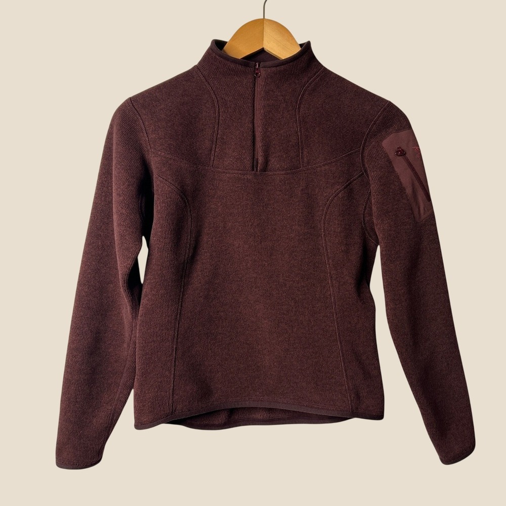 Arc'teryx Covert Zip Neck Polartec Fleece XS Maroon Y2K Quarter Zip Gorpcore Ski